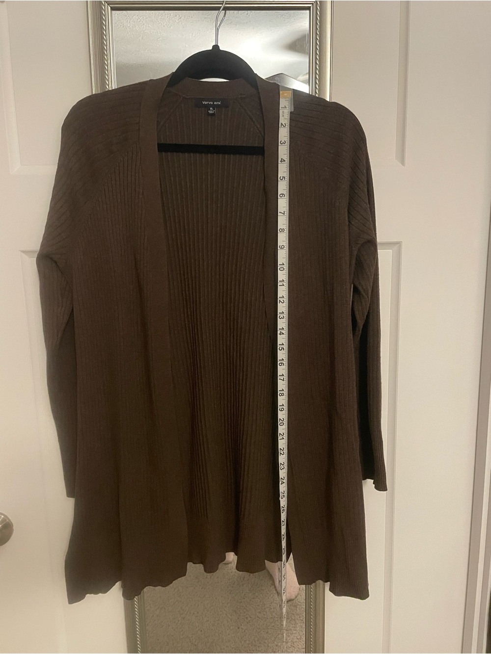 Ribbed long cardigan